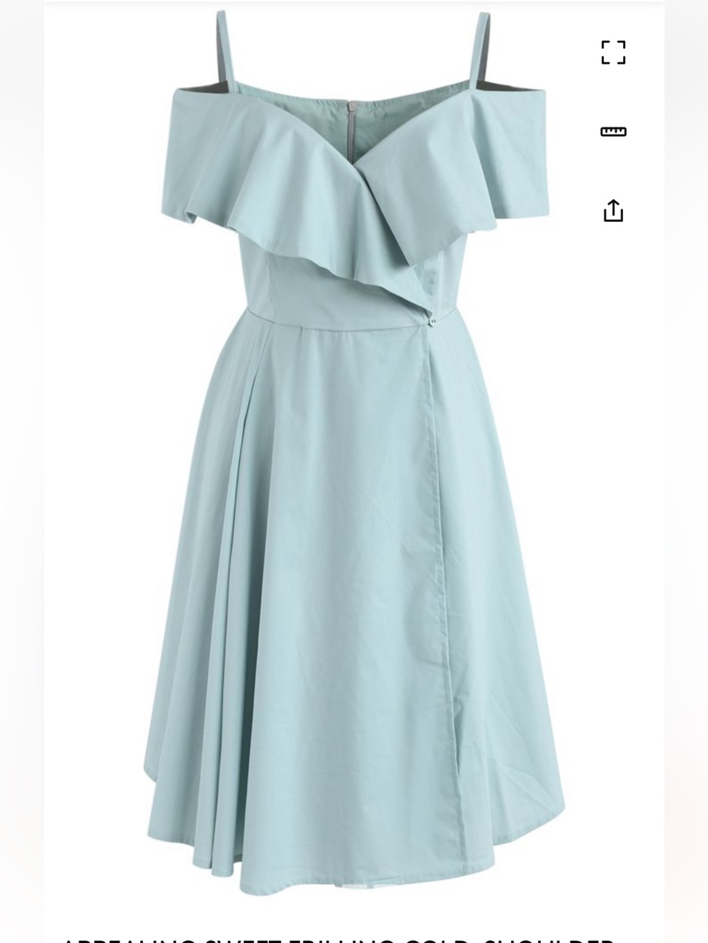 NWT Chicwish Pale Mint Off-Shoulder Ruffle A-Line Mini Dress Size XS